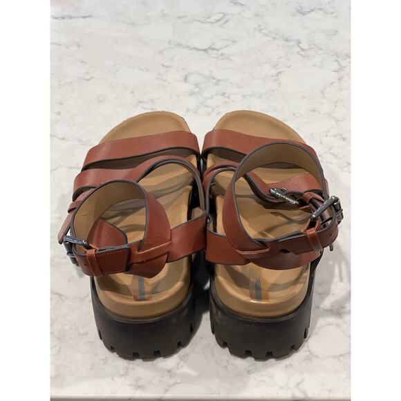 Sam Edelman Women’s Eleanora Leather Lug-Sole Ankle Strap Sandals Size 6.5 Brown - Picture 5 of 8